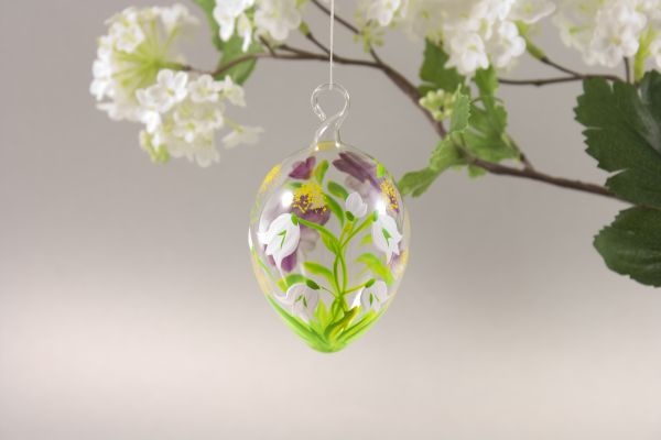 Ostereier aus Glas Blume fuchsia ca. 6cm für