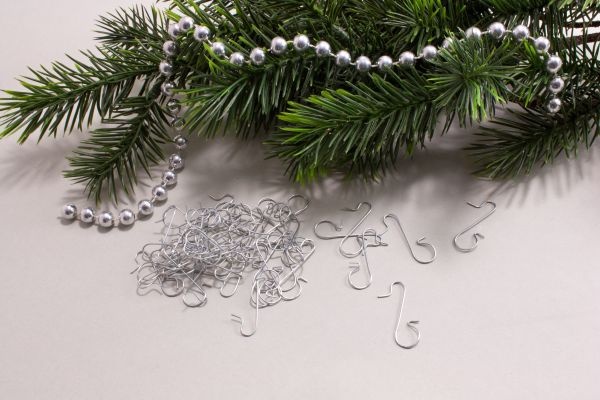 Schnellaufhänger für Christbaumschmuck Farbe Silber