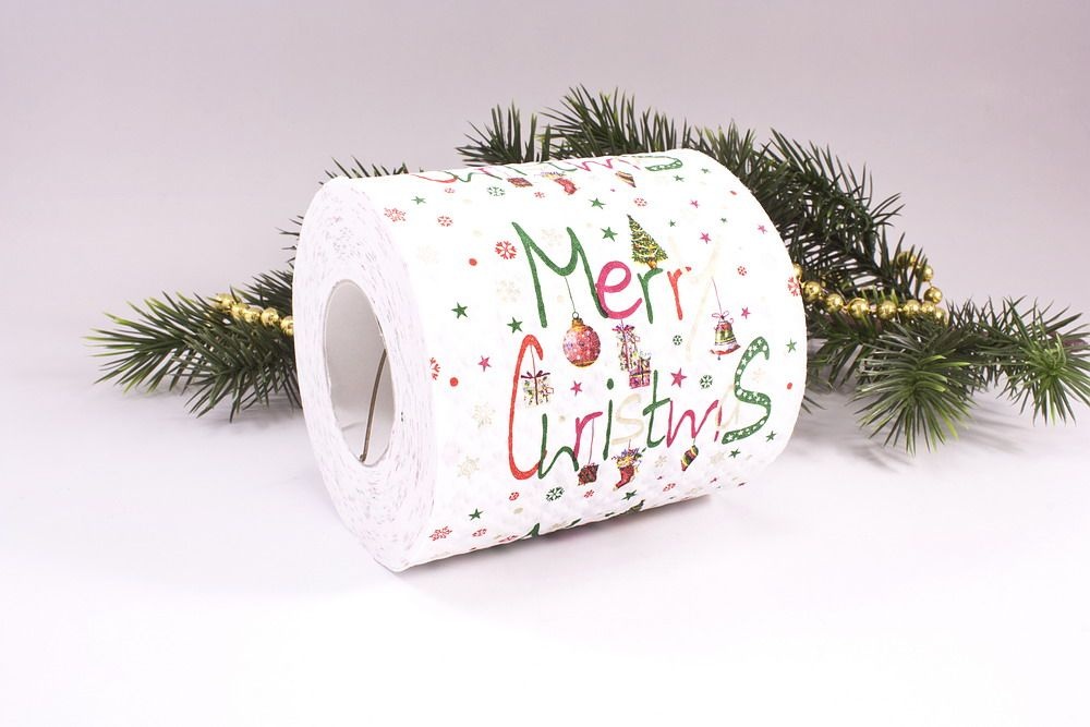 1 Rolle Toilettenpapier bedruckt Merry Christmas