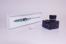 Glasfederhalter 4-teiliges Set mit Stiftablage und Tinte