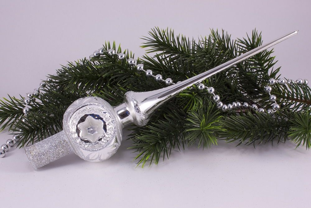 Christbaumspitze Silber Reflex