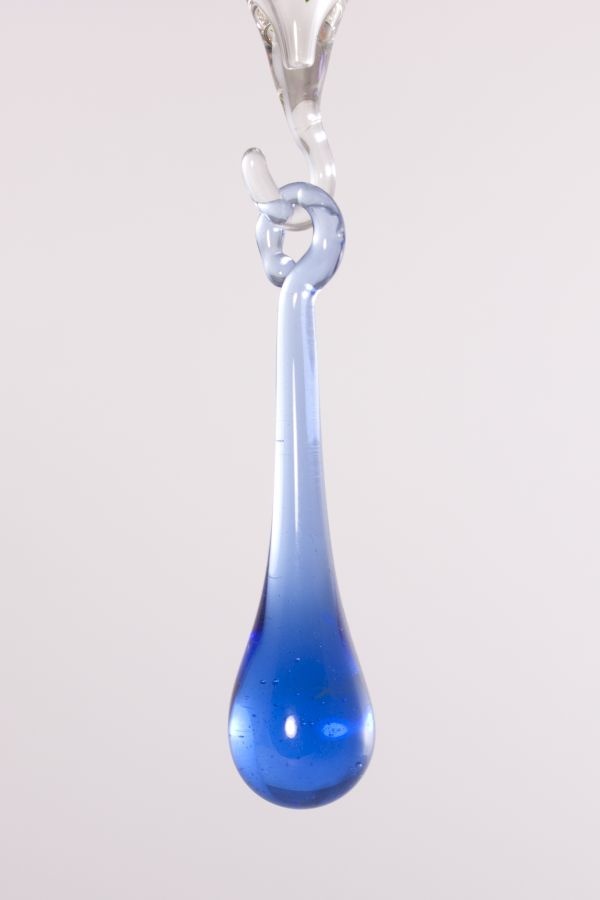 kleiner Glastropfen 5cm x 1cm in blau