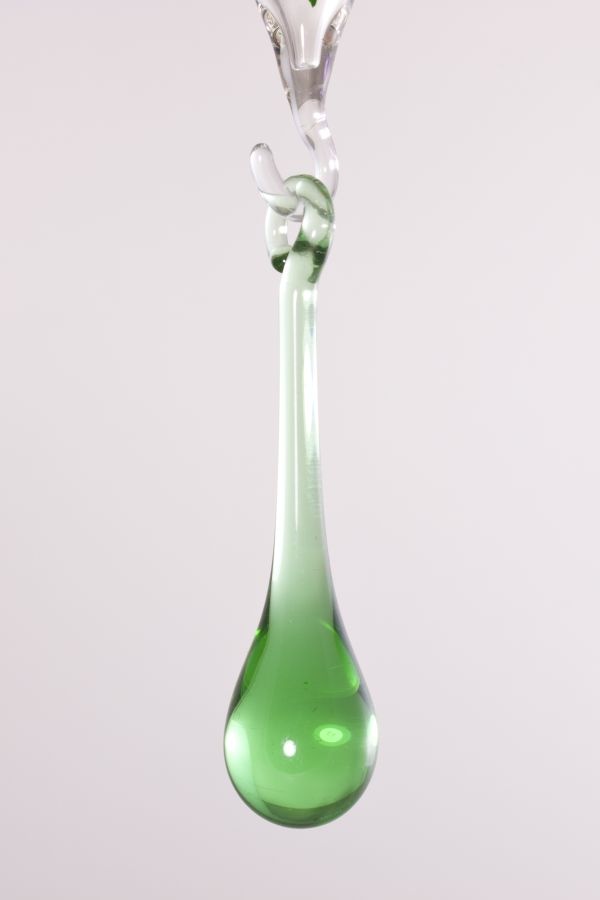 Glastropfen ca. 7cm x 1,5cm in grün