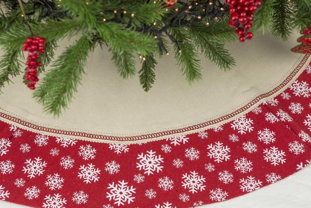 Weihnachtsbaumdecke Aus Jute Mit Schneeflocken - 75cm Baumrock Für Festliche Dekoration