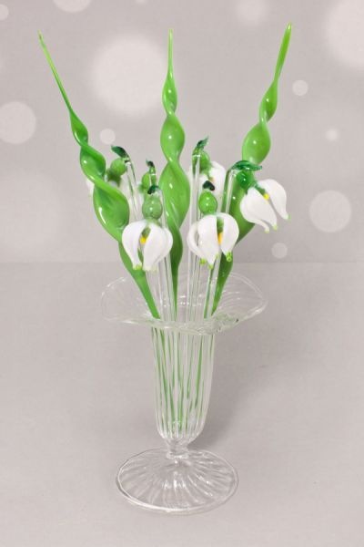 Bowlespieße Glas 10-teilig Märzenbecher Set gedrehtes Blatt