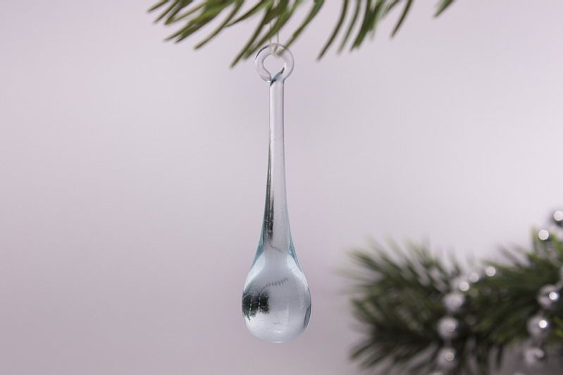 Glasbehang Weihnachtsbaum DEKO Kristall ca Glastropfen Baumschmuck 6 cm 