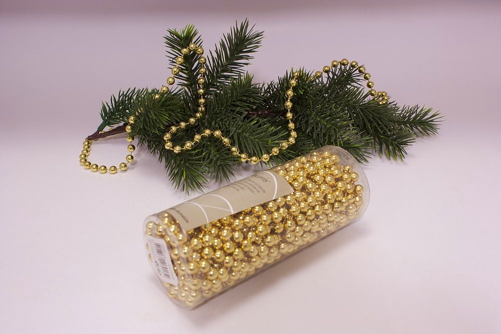 Perlenschnur gold 10m x 8mm