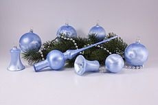 Christbaumschmuck Eis - hellblau uni