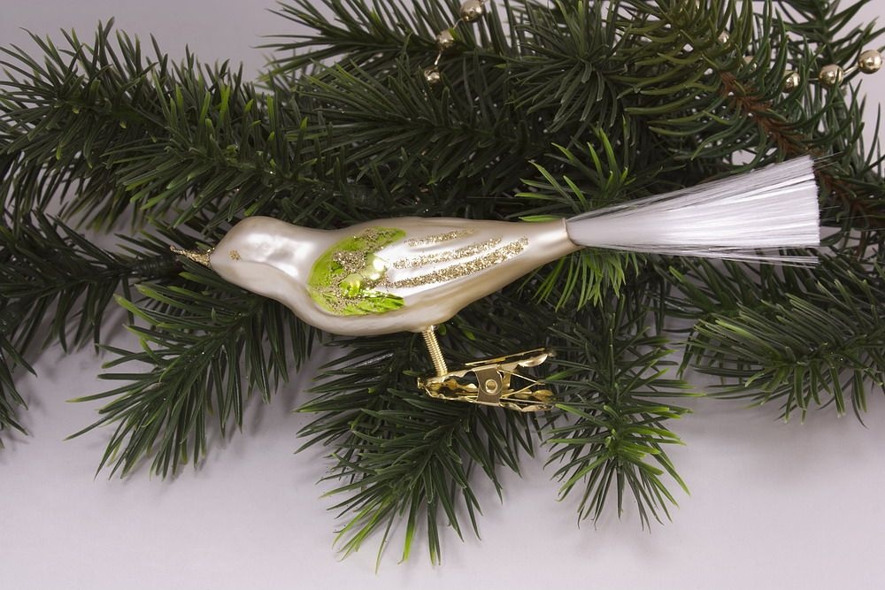 1 Vogel Champagner matt grün