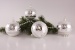 4 große Weihnachtskugeln 10cm Silber Glanz matt umrandet