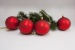 4 rote Weihnachtskugeln aus Glas 6cm Rot matt uni