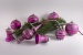 21tlg. Set mit Spitze Magenta matt silber geringelt