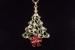Halskette Tannenbaum mit 16 Zirkonia und roter Schleife XL
