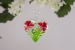 Glasherz 5 cm Herz aus Glas - Blume rot