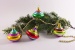 4 bunte Kreisel Christbaumkugeln aus Glas