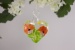 Glasherz Herz 5 cm aus Glas - Blume orange