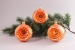 3 Reflexkugeln 8 cm Eisorange halbes Blatt