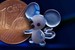 Glasfigur Glasmaus Mini-Maus aus Glas hellblau
